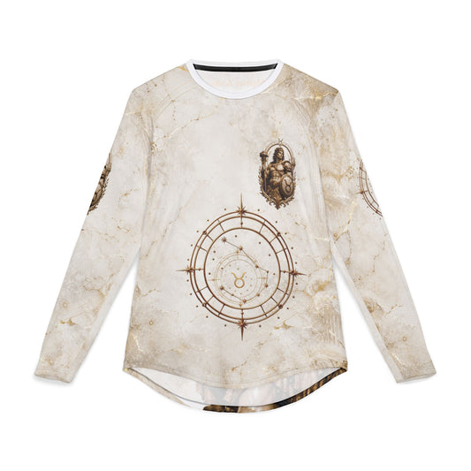 Taurus Zodiac Artwork Long Sleeve Shirt | Astrological Statue Design