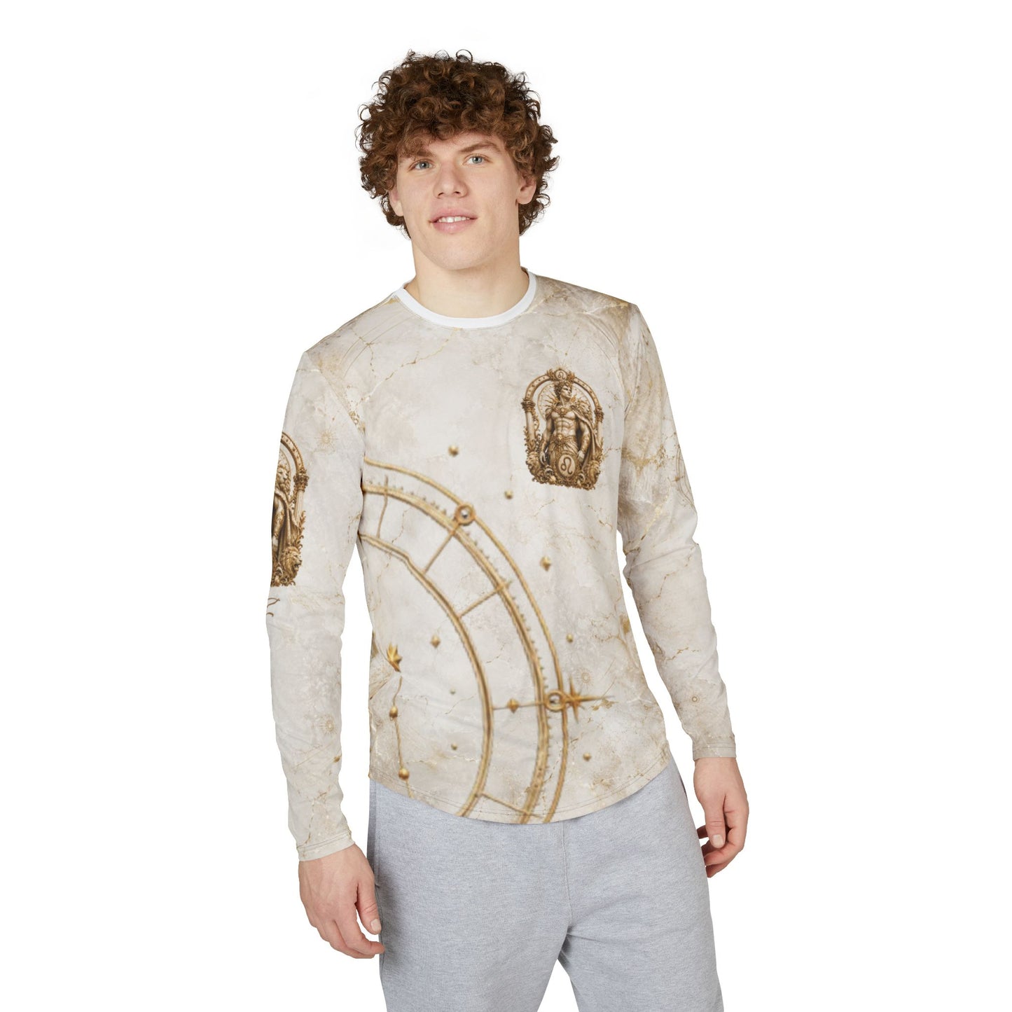 Leo Zodiac Warrior illustration long sleeve shirt | Astrology, Roman statue, celestial clock