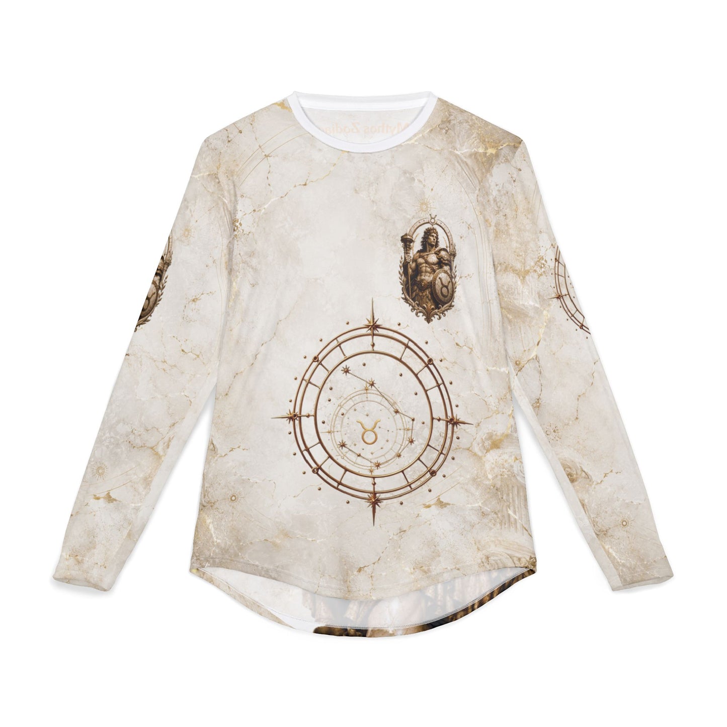 Taurus Zodiac Artwork Long Sleeve Shirt | Astrological Statue Design