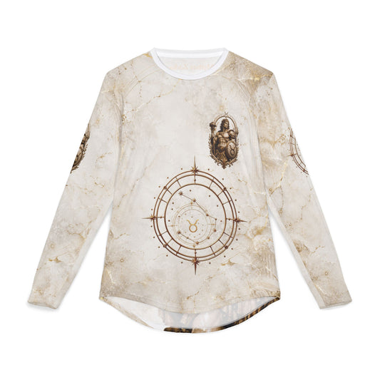 Taurus Zodiac Artwork Long Sleeve Shirt | Astrological Statue Design